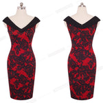 Load image into Gallery viewer, Elegant Flower Sexy Off Shoulder vestidos Business Party Bodycon Sheath Women Dress
