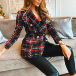 Load image into Gallery viewer, Women Vintage Tweed Suits Jackets Office Ladies Chic Slim Blazers Girls Tassel Tops Set Coat

