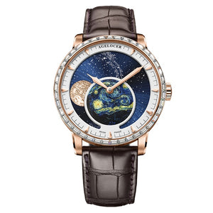 AGELOCER New Luxury Moon phase Men's Mechanical Watches with Sapphire Crystal Power Reserve Automatic Watch