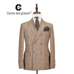 Load image into Gallery viewer, Cenne Des Graoom Men&#39;s Plaid Double-Breasted Two-Piece Suit
