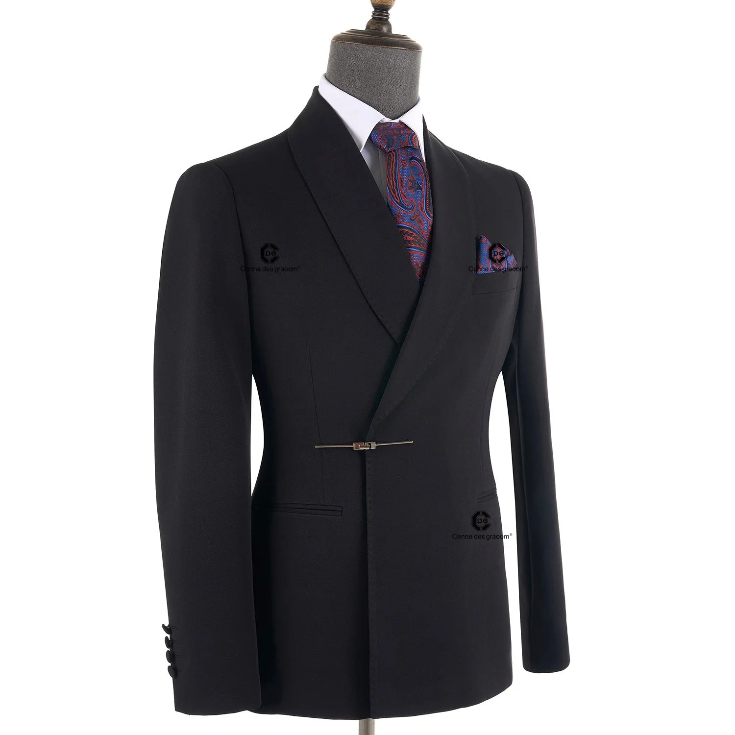 Cenne Des Graoom Men Metal Side Release Buckle 2 Pieces Set High Quality Suit