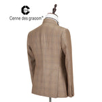 Load image into Gallery viewer, Cenne Des Graoom Men&#39;s Plaid Double-Breasted Two-Piece Suit
