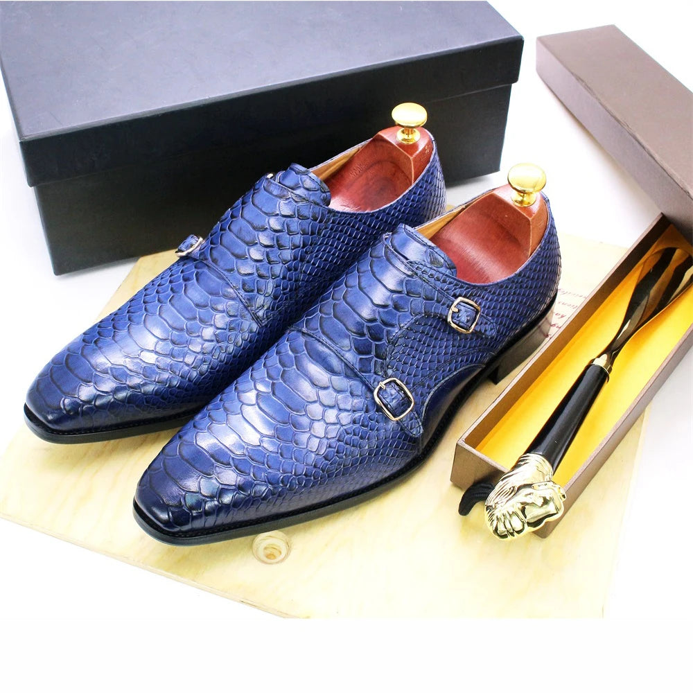 Luxury Men's Italian Leather Hand-polished Pointed Toe Lace-up Shoes