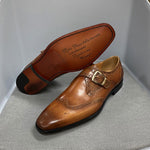 Cargar imagen en el visor de la galería, Men&#39;s Genuine Leather Italian Wingtip Oxfords Monk Strap Buckle Brogue Business Wedding Formal Shoes

