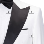 Load image into Gallery viewer, Cenne Des Graoom Lapel Slim Fit Black and White Solid One Button Elegant Suit
