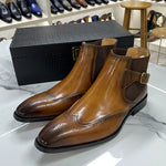 Load image into Gallery viewer, Luxury Men&#39;s Italian Leather Hand-polished Pointed Toe Lace-up Shoes
