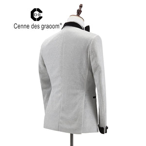 Cenne Des Graoom Men's Suit Tuxedo 2 Pieces Double-Breasted Shawl Lapel