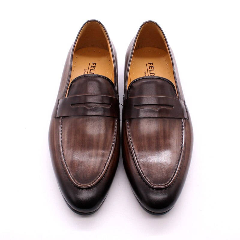 Men's Loafers Leather Shoes Genuine Leather Elegant Dress Shoes