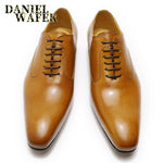 Cargar imagen en el visor de la galería, Luxury Brand Men&#39;s Oxford Leather Shoes Handmade Lace Up Pointed Toe Dress Shoes

