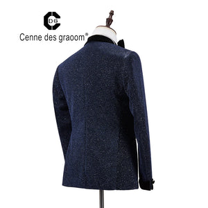 Cenne Des Graoom Men's Suit Tuxedo 2 Pieces Double-Breasted Shawl Lapel