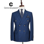 Load image into Gallery viewer, Cenne Des Graoom Men&#39;s Plaid Double-Breasted Two-Piece Suit
