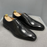 Cargar imagen en el visor de la galería, Men&#39;s Oxford Shoes Wingtip Genuine Calf Leather Luxury Brand Lace Up Business Office Brogue Dress Shoes
