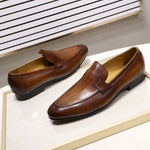 Cargar imagen en el visor de la galería, Designer Fashion Men&#39;s Loafers Leather Handmade Casual Business Dress Shoes
