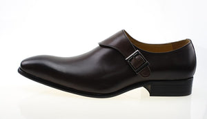Designer Men's Dress Shoes: Classic Genuine Leather Buckle Monk Strap Business Formal Shoes