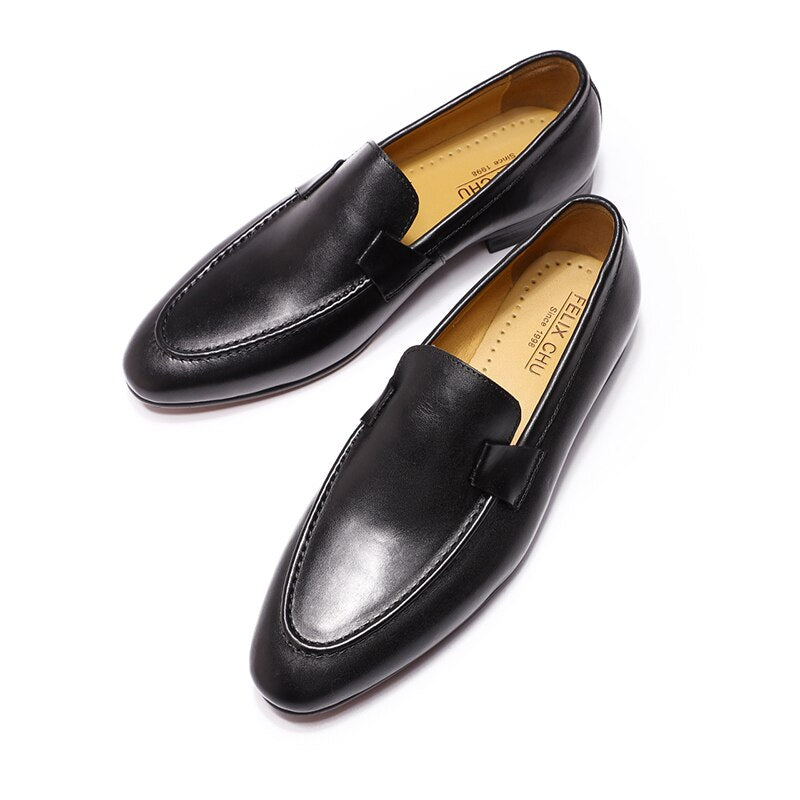 Designer Fashion Men's Loafers Leather Handmade Casual Business Dress Shoes