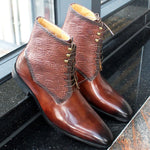 Load image into Gallery viewer, Luxury Men&#39;s Italian Leather Hand-polished Pointed Toe Lace-up Shoes
