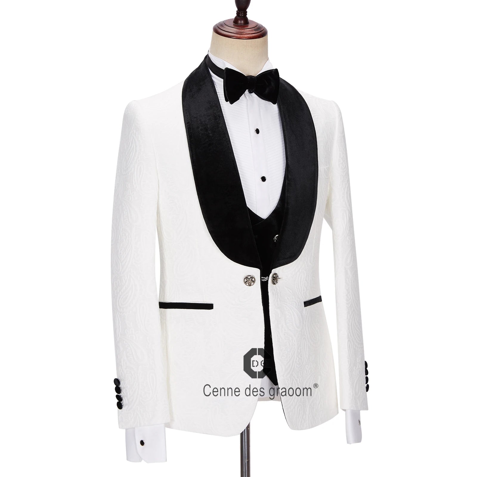 Cenne Des Graoom Men Suits Tailor-Made Tuxedo 4 Pieces Blazer