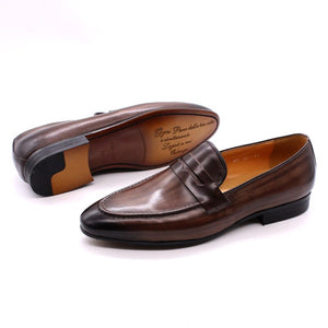 Men's Loafers Leather Shoes Genuine Leather Elegant Dress Shoes