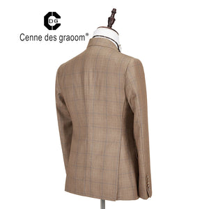 Cenne Des Graoom Men's Plaid Double-Breasted Two-Piece Suit