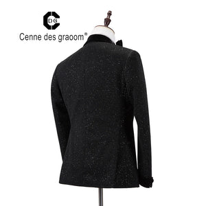Cenne Des Graoom Men's Suit Tuxedo 2 Pieces Double-Breasted Shawl Lapel