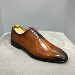 Load image into Gallery viewer, Luxury Men&#39;s Italian Leather Hand-polished Pointed Toe Lace-up Shoes
