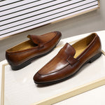 Cargar imagen en el visor de la galería, Designer Fashion Men&#39;s Loafers Leather Handmade Casual Business Dress Shoes
