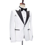 Load image into Gallery viewer, Cenne Des Graoom Lapel Slim Fit Black and White Solid One Button Elegant Suit
