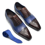 Load image into Gallery viewer, Luxury Men&#39;s Brogue Formal Round Toe Mixed-Colors Oxford Dress Shoes
