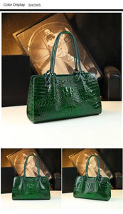 Luxury Genuine Leather Women's Bag Crocodile Pattern