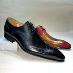 Load image into Gallery viewer, Genuine Leather Brogue Shoes Handmade Casual Oxfords Breathable Lace-Up Dress Shoes
