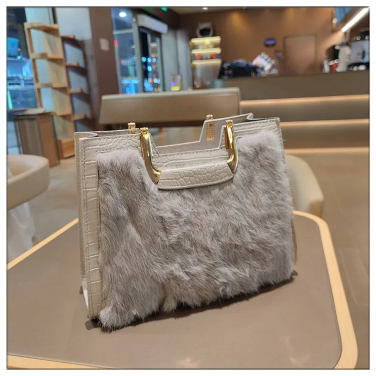 Women's Handbag Luxury Fashion Real Rabbit Hair Single Shoulder Bag