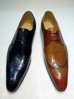 Load image into Gallery viewer, Genuine Leather Brogue Shoes Handmade Casual Oxfords Breathable Lace-Up Dress Shoes
