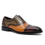 Load image into Gallery viewer, Genuine Leather Mens Formal Oxford Cap Toe Lace-Up Shoes for Men
