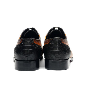Luxury Men's Brogue Formal Round Toe Mixed-Colors Oxford Dress Shoes
