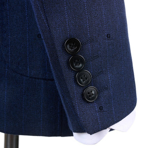 Cenne Des Graoom Striped Double-Breasted Men's Suits With Patch Pocket