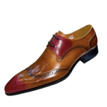 Load image into Gallery viewer, Genuine Leather Brogue Shoes Handmade Casual Oxfords Breathable Lace-Up Dress Shoes
