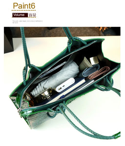 Luxury Genuine Leather Women's Bag Crocodile Pattern