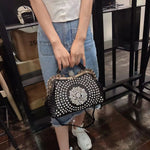 Load image into Gallery viewer, Diamonds Women&#39;s  Leather clip Rhinestone Bag
