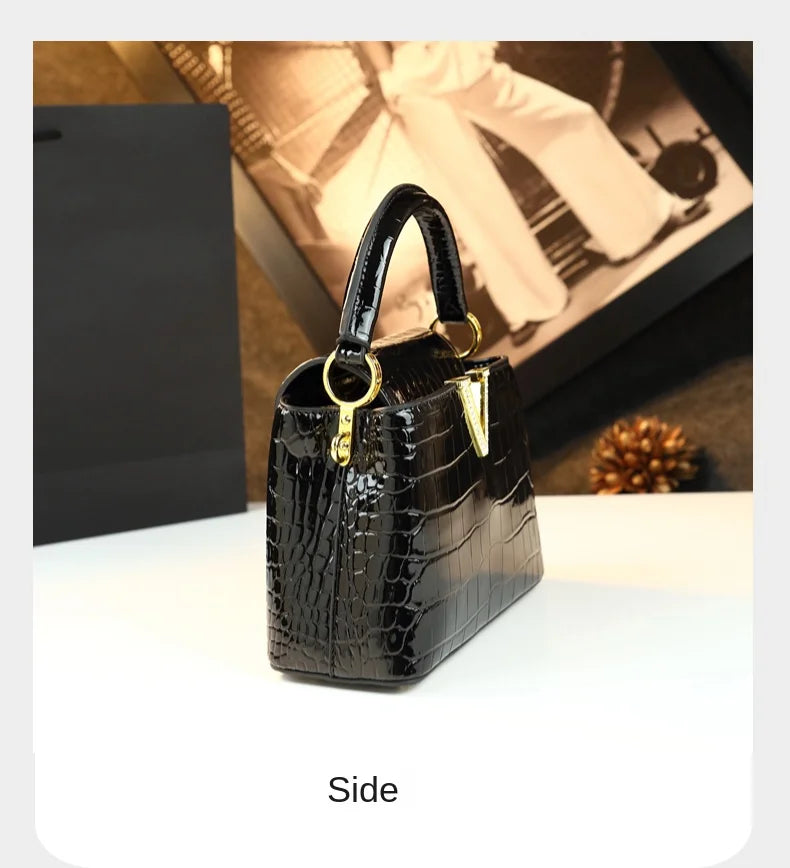 Crocodile Pattern Leather Women's Handbags
