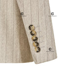 Load image into Gallery viewer, Cenne Des Graoom Double-Breasted Khaki Stripe Suits for Men
