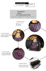 Load image into Gallery viewer, Genuine Leather Women&#39;s Fashion Crocodile Print Bucket Bag
