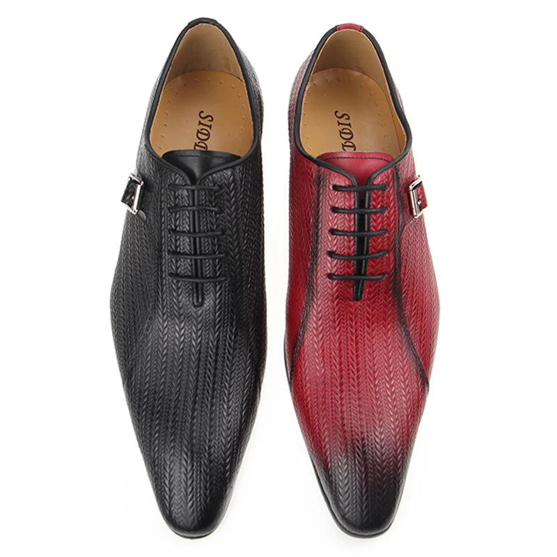 Genuine Leather Brock Shoes Lace Up for Men