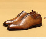 Cargar imagen en el visor de la galería, Vintage Men&#39;s Dress Shoes Luxury Genuine Leather Designer Fashion Retro Handmade Oxfords Shoes
