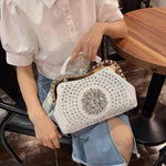 Load image into Gallery viewer, Diamonds Women&#39;s  Leather clip Rhinestone Bag
