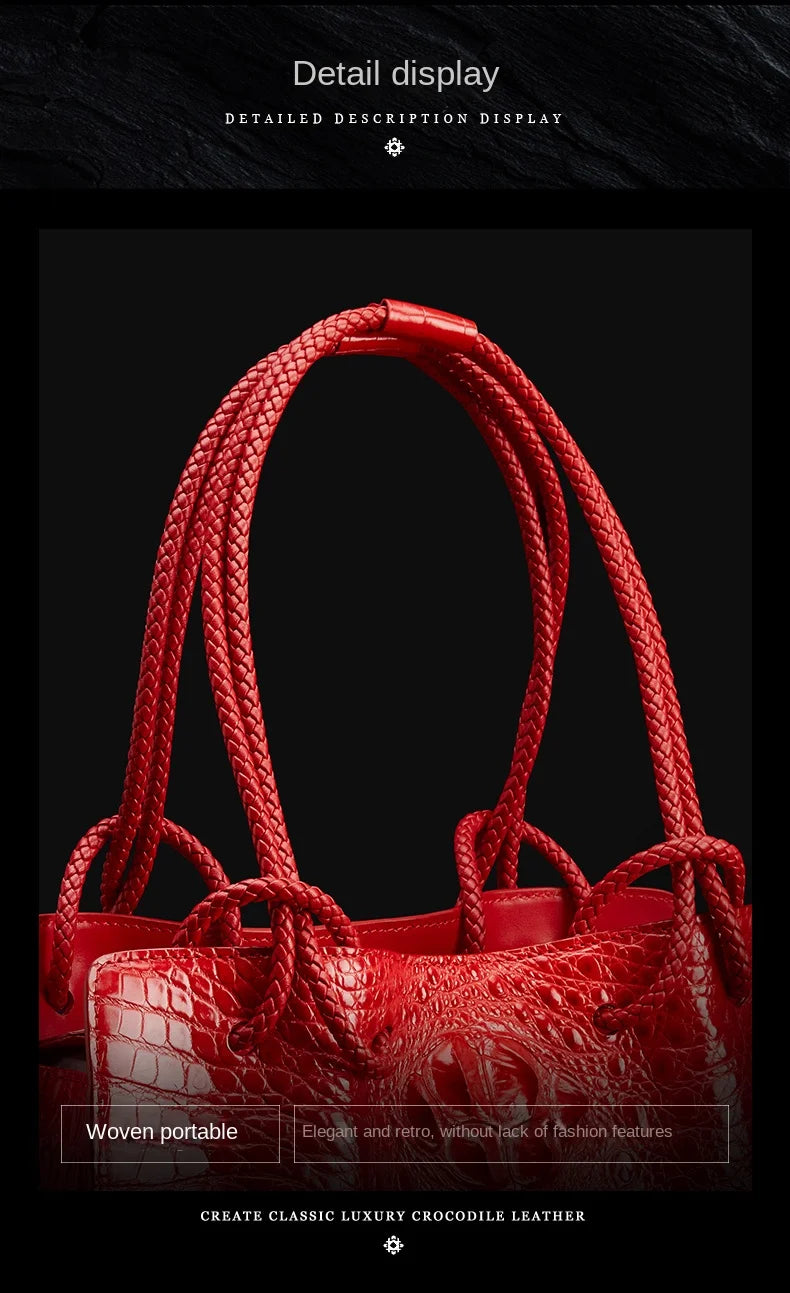 Luxury Genuine Leather Women's Bag Crocodile Pattern