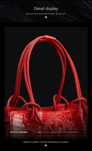 Luxury Genuine Leather Women's Bag Crocodile Pattern
