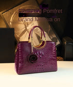 Load image into Gallery viewer, Genuine Leather Women&#39;s Handbags Crocodile Pattern
