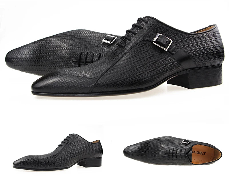 Genuine Leather Brock Shoes Lace Up for Men