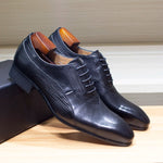 Load image into Gallery viewer, Luxury Men&#39;s Italian Leather Hand-polished Pointed Toe Lace-up Shoes
