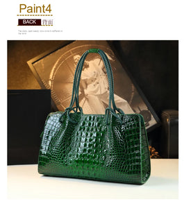 Luxury Genuine Leather Women's Bag Crocodile Pattern